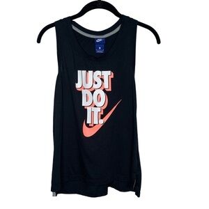 NIKE womens Black JUST DO IT Activewear Tank Top small